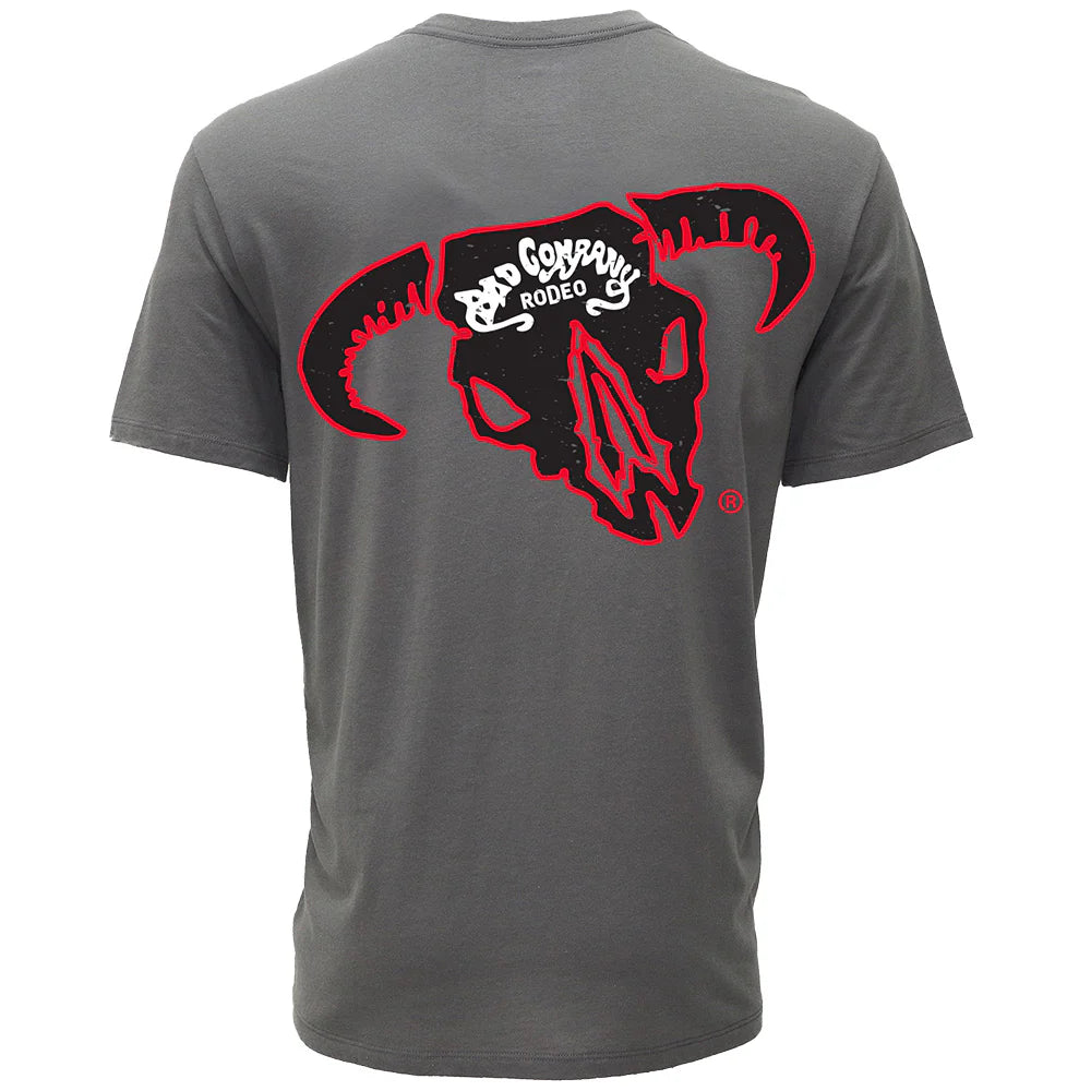 Hooey Men's Bad Company T-Shirt Dark Grey with Black and Red Logo