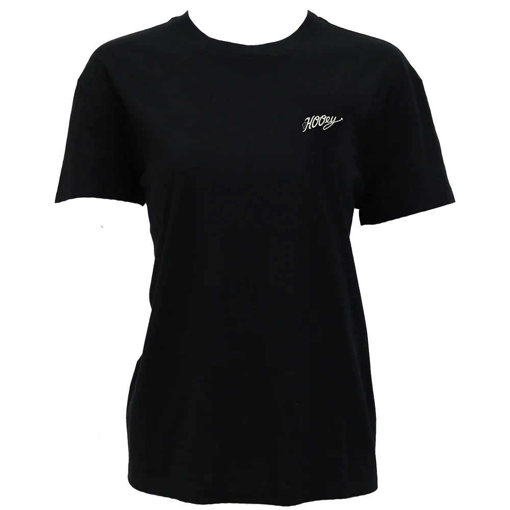 Hooey Women's "Concho" Black with White Hooey Logo T-Shirt
