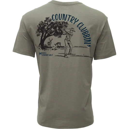 Hooey Men's "Country Clubbin' " Green Cowboy Golf T-Shirt