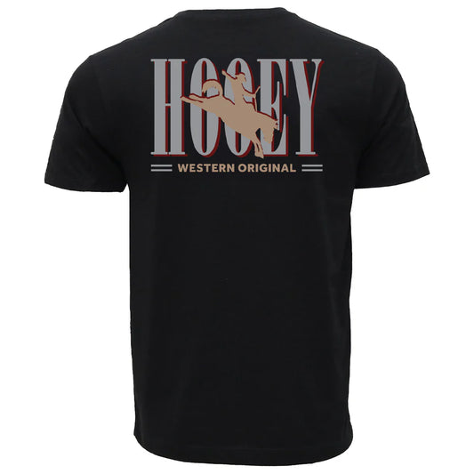 Hooey Men's "Wild Ride" Black with Tan and Grey Hooey Logo T-Shirt