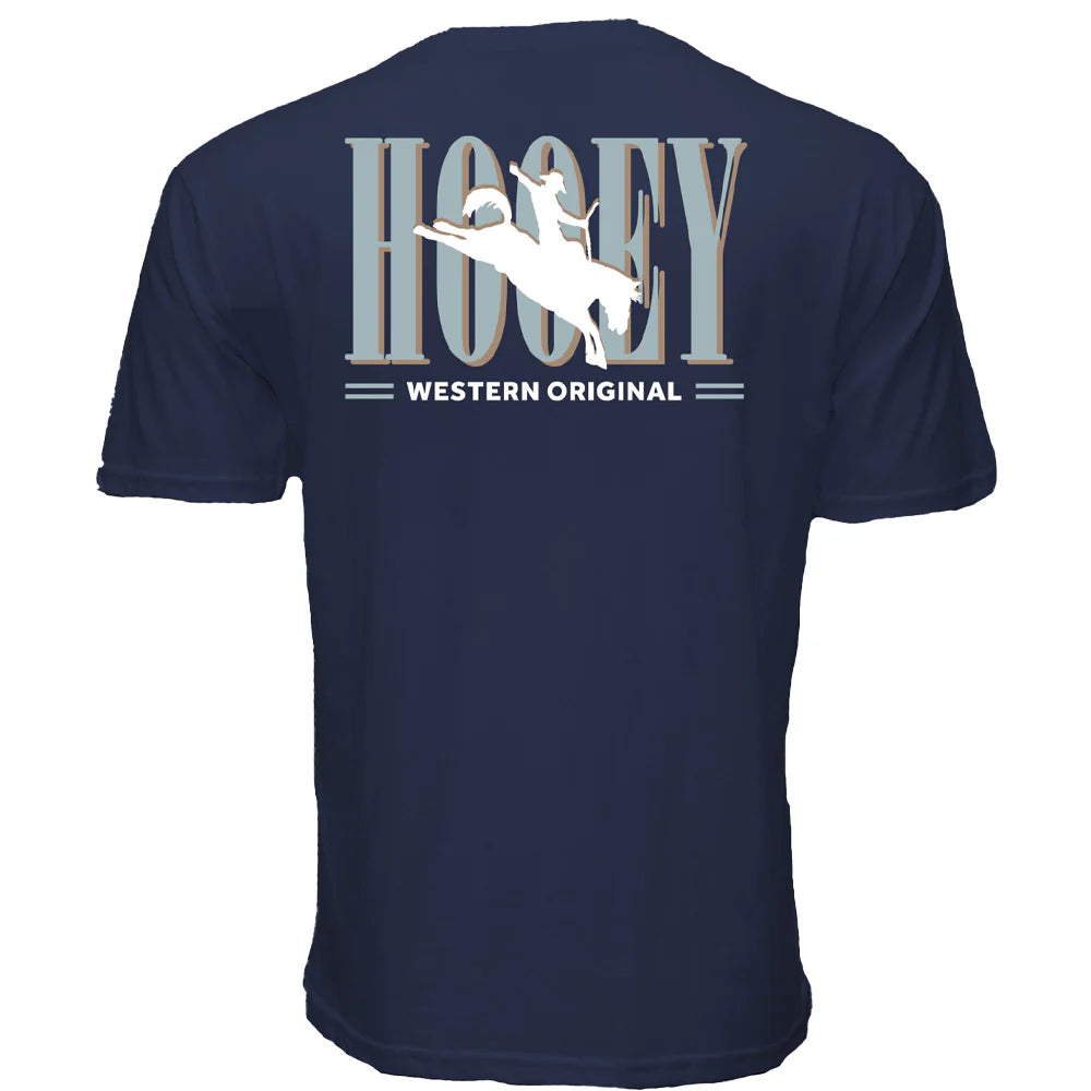 Hooey Men's "Wild Ride" Blue with Light Blue & White Hooey Logo T-Shirt