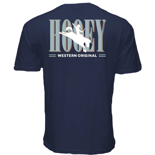 Hooey Men's "Wild Ride" Blue with Light Blue & White Hooey Logo T-Shirt