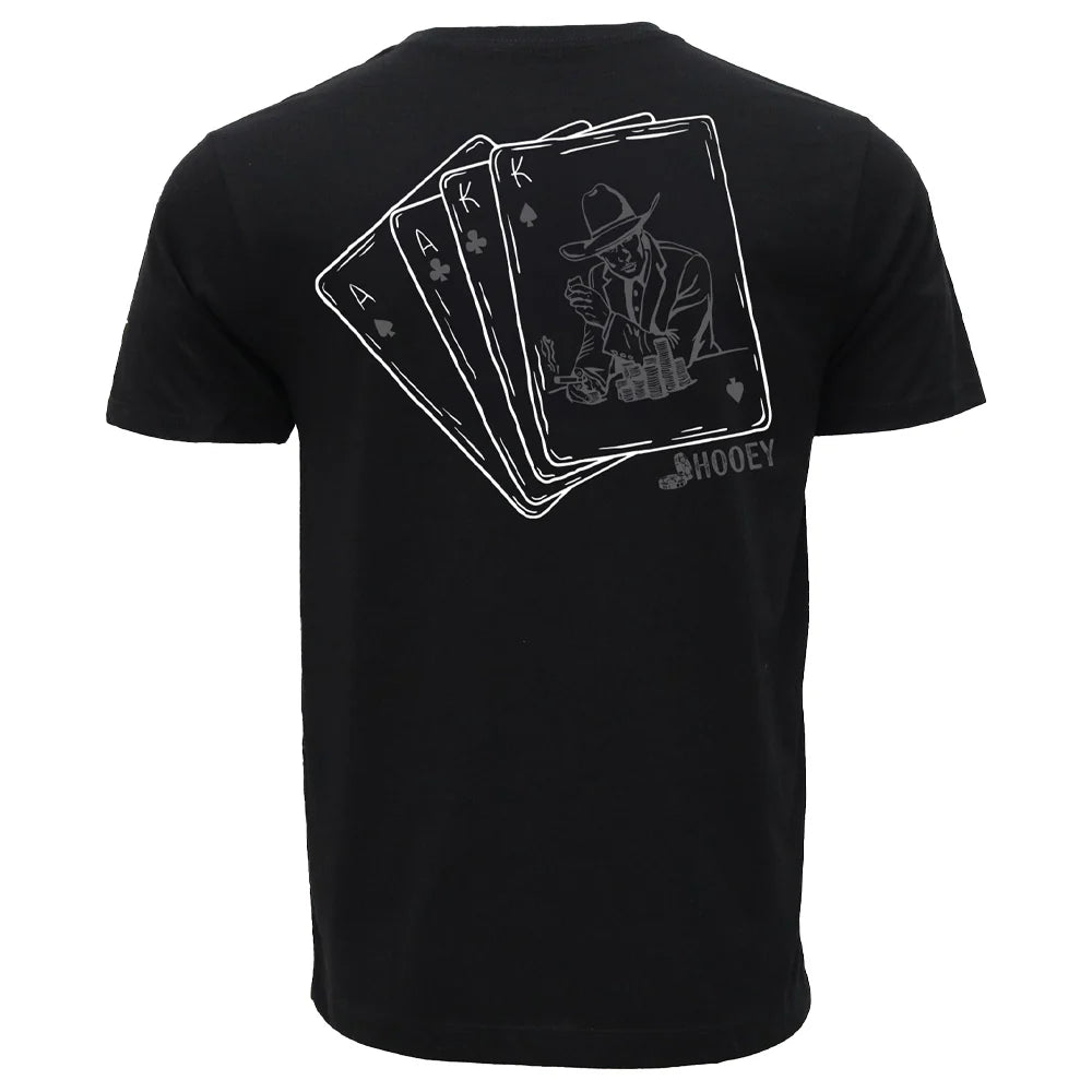 Hooey Men's "Gambler" Black with Grey and White Card Logo T-Shirt
