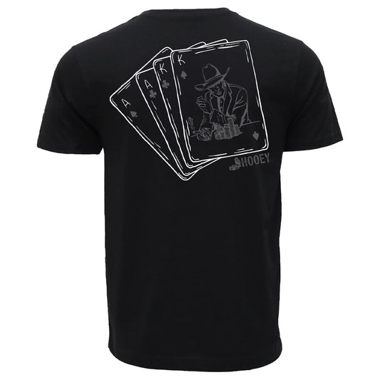 Hooey Men's "Gambler" Black with Grey and White Card Logo T-Shirt