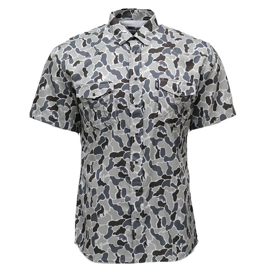Hooey Men's Short Sleeve "Sol" Pearl Snap Shirt Grey Camo