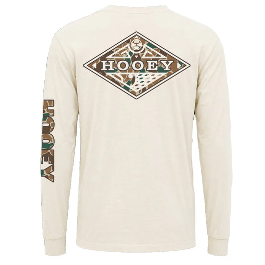 Hooey Men's "Captain" Cream and Camo Performance Long Sleeve Shirt