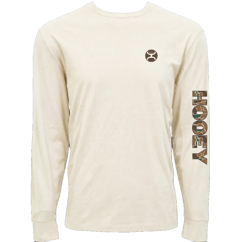 Hooey Men's "Captain" Cream and Camo Performance Long Sleeve Shirt
