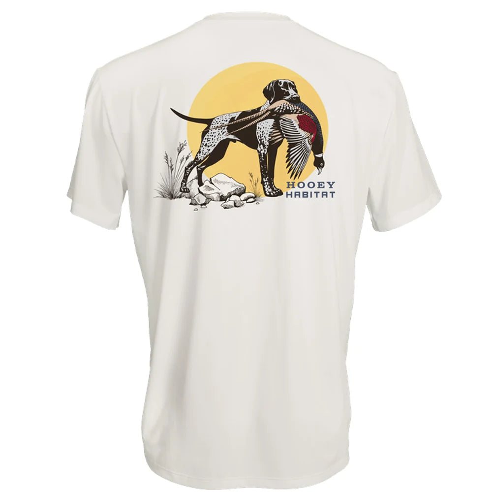 Hooey Men's "Shooter" Cream Performance Shirt with Bird Dog Logo on Back