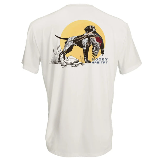 Hooey Men's "Shooter" Cream Performance Shirt with Bird Dog Logo on Back