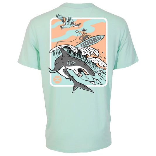 Hooey Youth "Cowboy Surf" Aqua with Multi-Color Shark Logo T-shirt