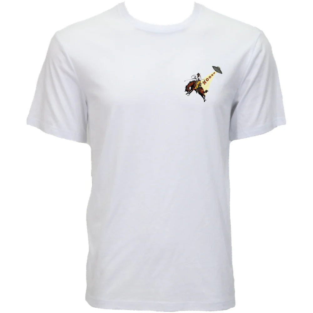 Hooey Men's "Space Rustler" Off-White with Space Cowboy Graphic on Back T-Shirt