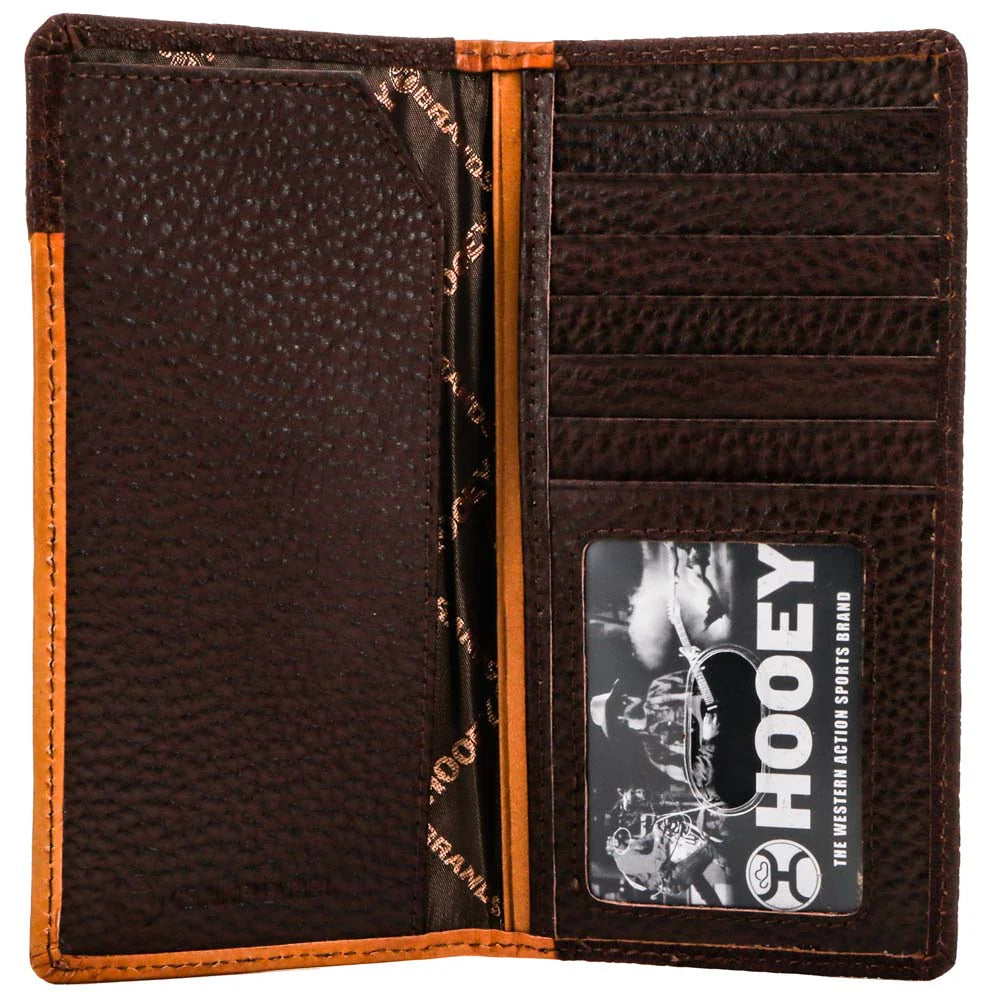 Hooey "Top Notch" Hand-Tooled Leather Rodeo Wallet with Ivory Leather Inlay and Bullhide Overlay