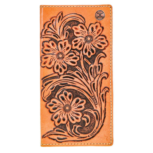 Hooey Hand-Tooled Leather Floral Rodeo Wallet