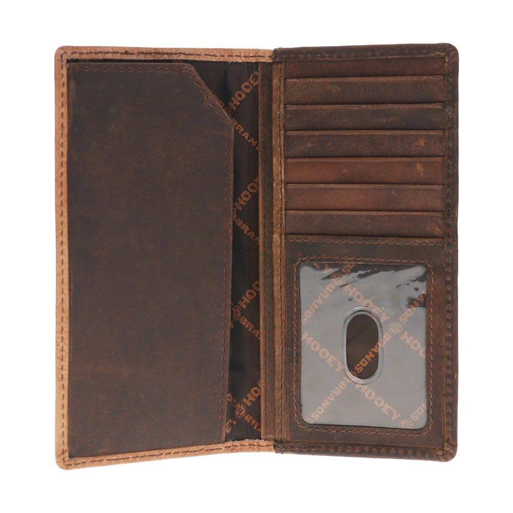 Hooey Tuff Rodeo Wallet Tan and Brown Leather