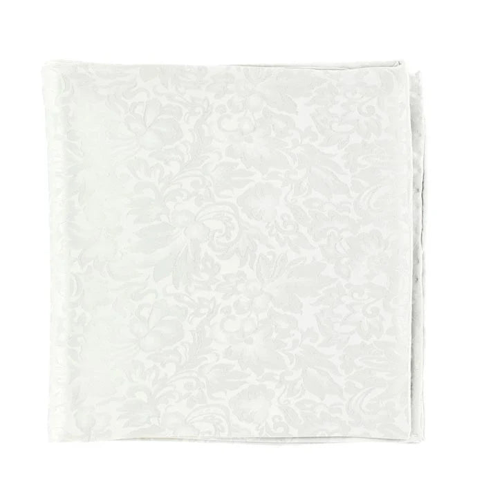 White Jacquard Silk Wild Rag