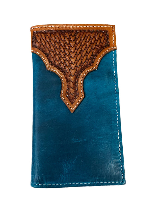 Challenger Western Turquoise Leather Rodeo Wallet