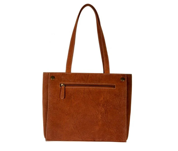 Myra Bags Pecos Rising Weave Pattern Leather & Hair-on Bag