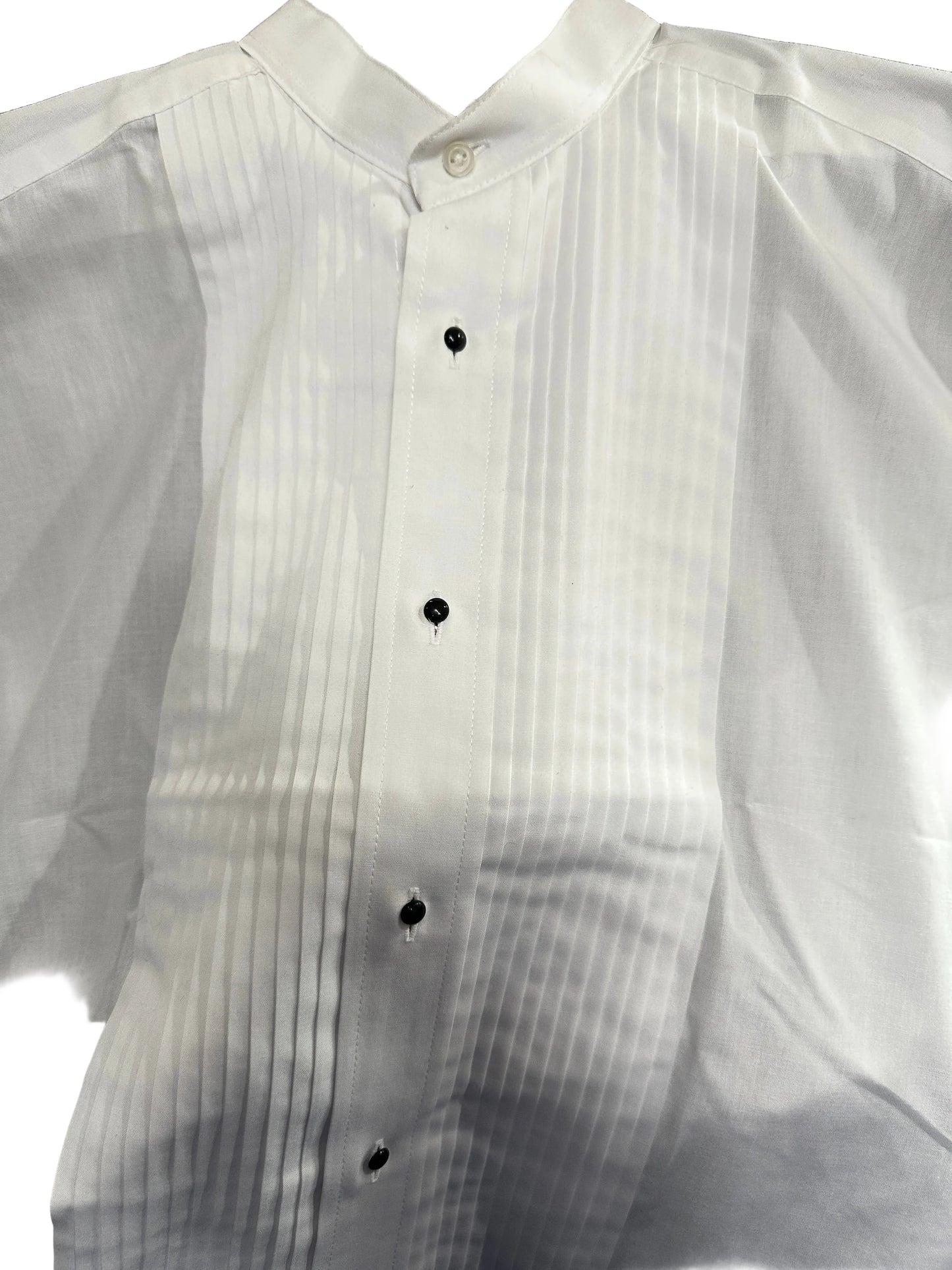 Classix Men's Long Sleeve Shirt - White with Band Collar