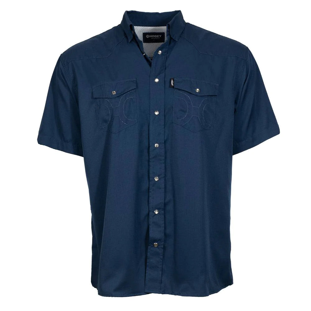 Hooey Men's Short Sleeve Shirt - Solid Navy