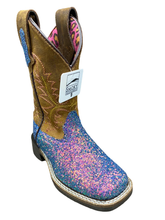 Smoky Mountain Pastel Glitter Square Toe Western Boots