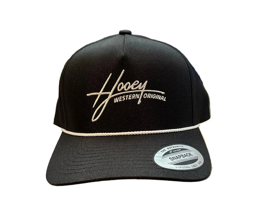 Hooey Ball Cap "Mark Out" Black with White Stitching