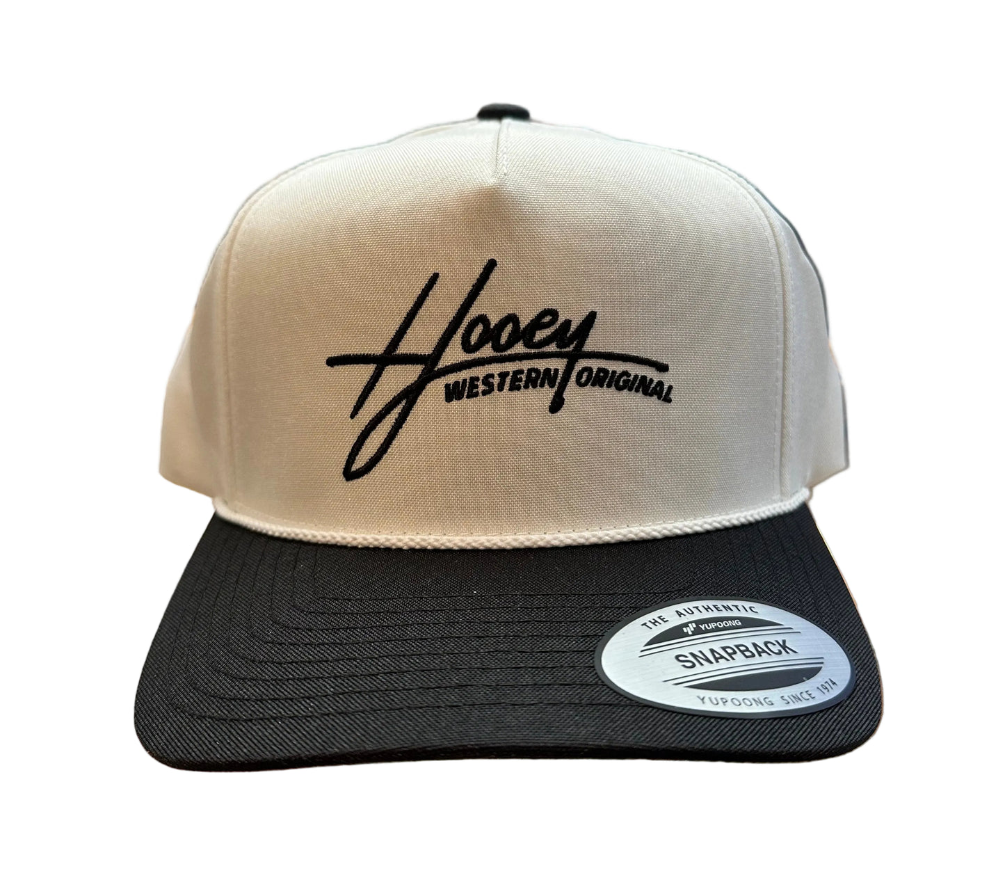 Hooey Ball Cap "Mark Out" White with Black Bill and Black Stitching