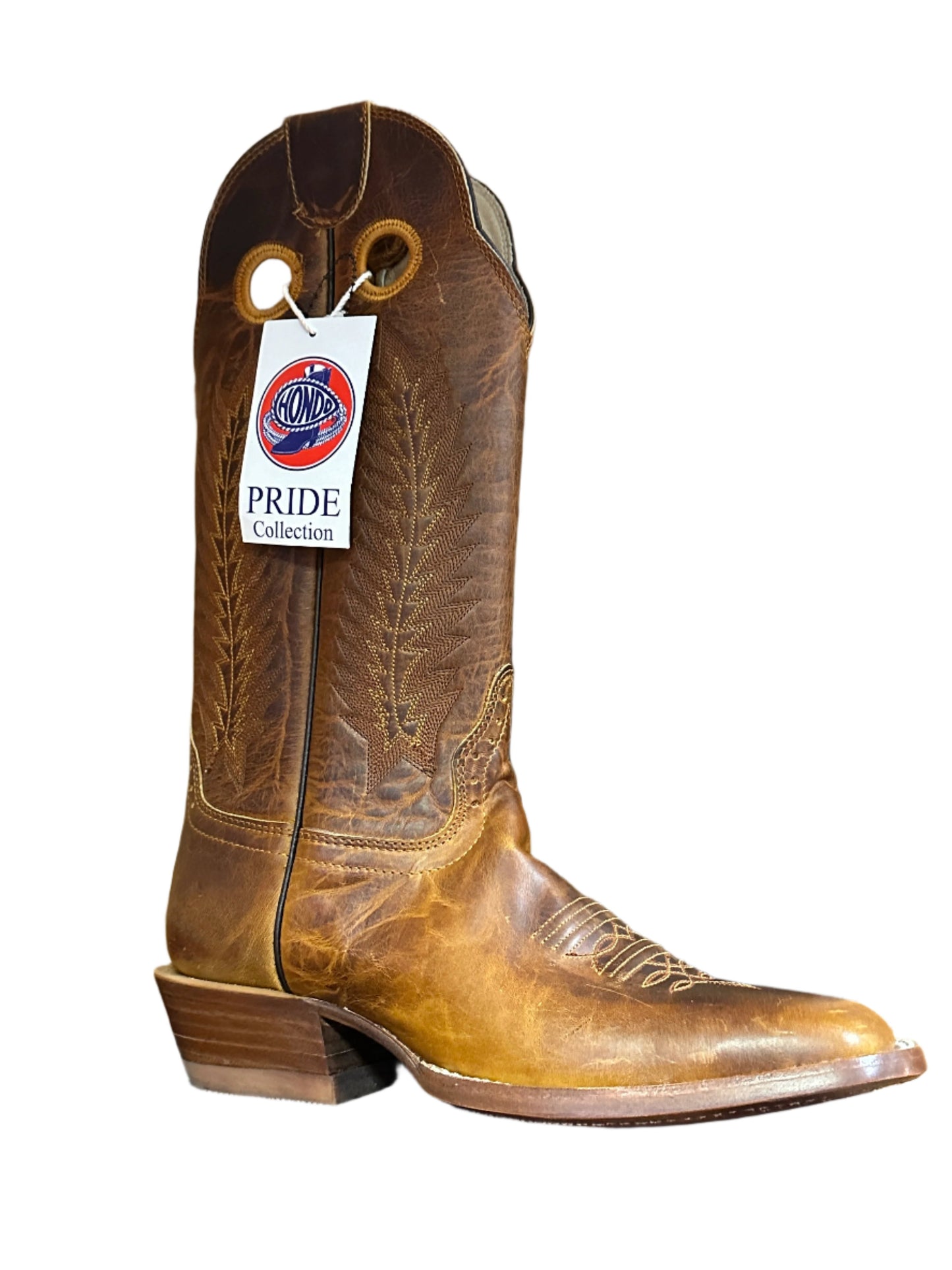 Hondo Men's Boots - Tan Waxy Tall Boot with Square Toe