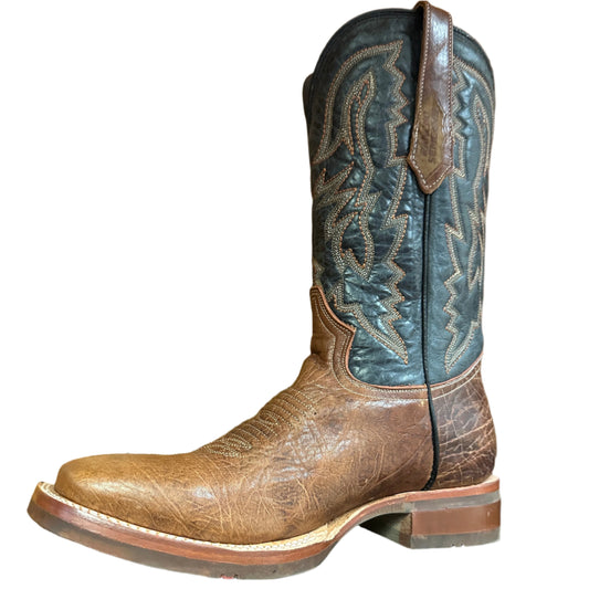 Rancho Semental Men's Boots - Brown Square Toe with Green Shank