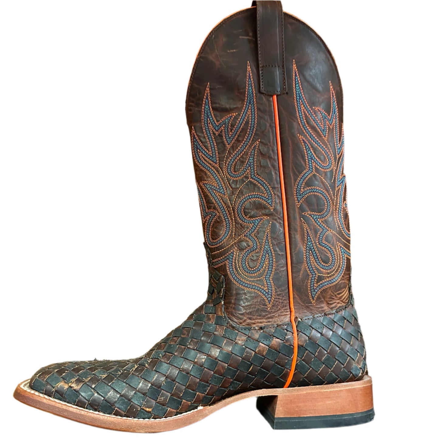 Horse Power Men's Boots - Basket Weave Square Toe