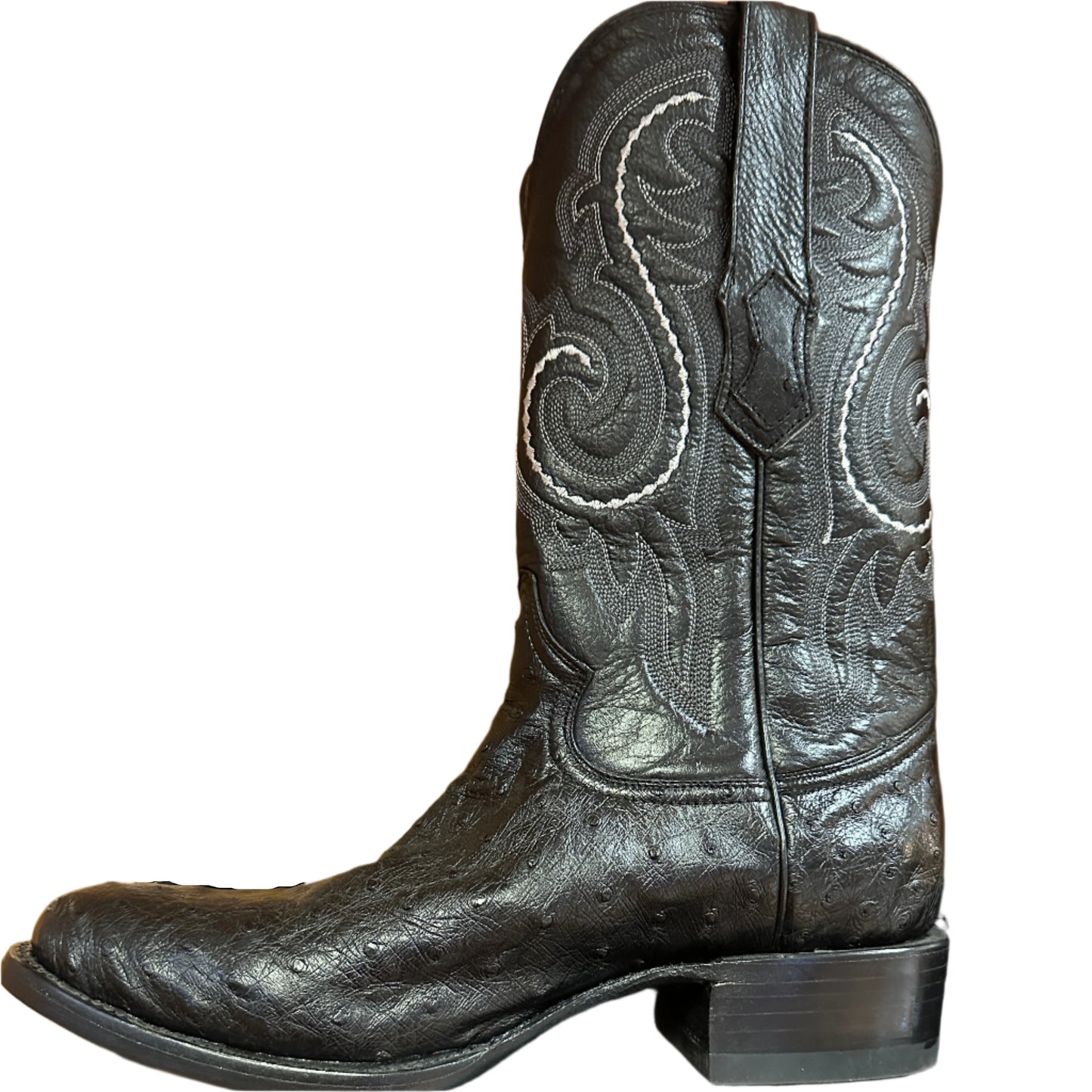 Rancho Semental Men's Boots - Black Ostrich R Toe