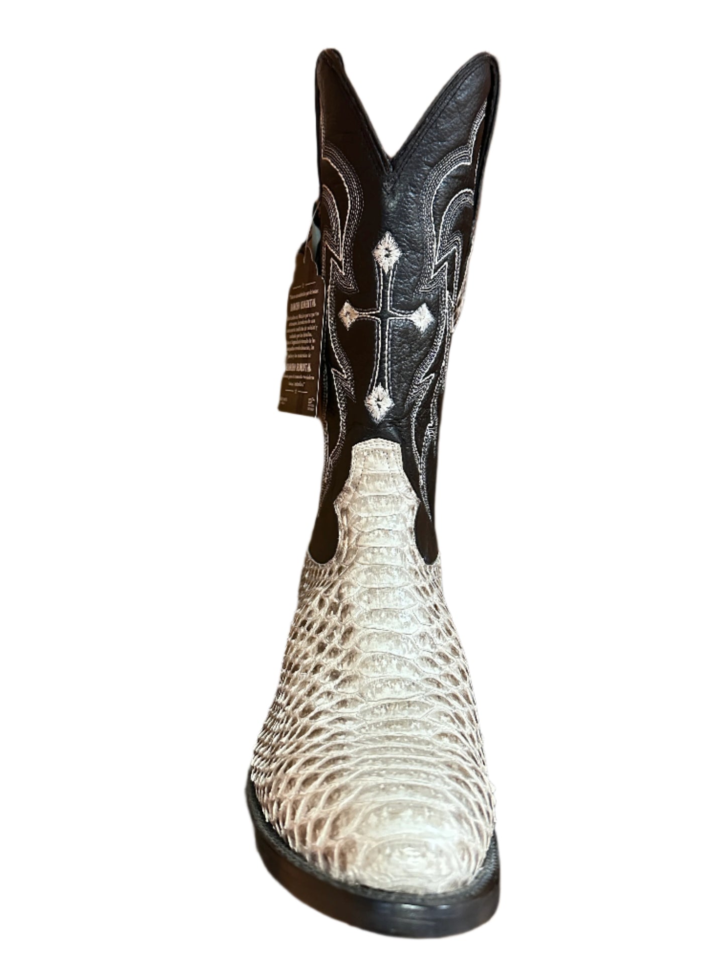 Rancho Semental Men's Boots - Natural Python R Toe with Cross on Front