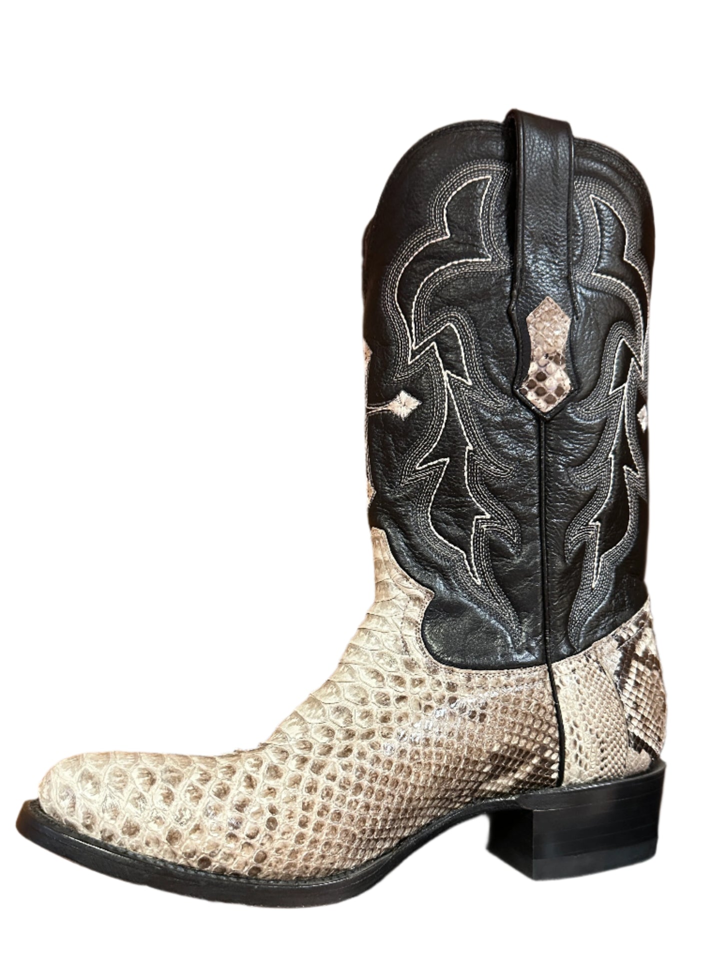 Rancho Semental Men's Boots - Natural Python R Toe with Cross on Front