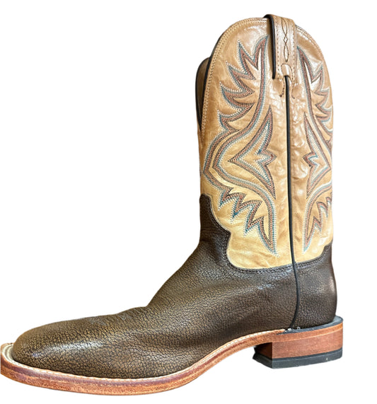 Tony Lama Men's Boots - Brown Square Toe with Honey Top