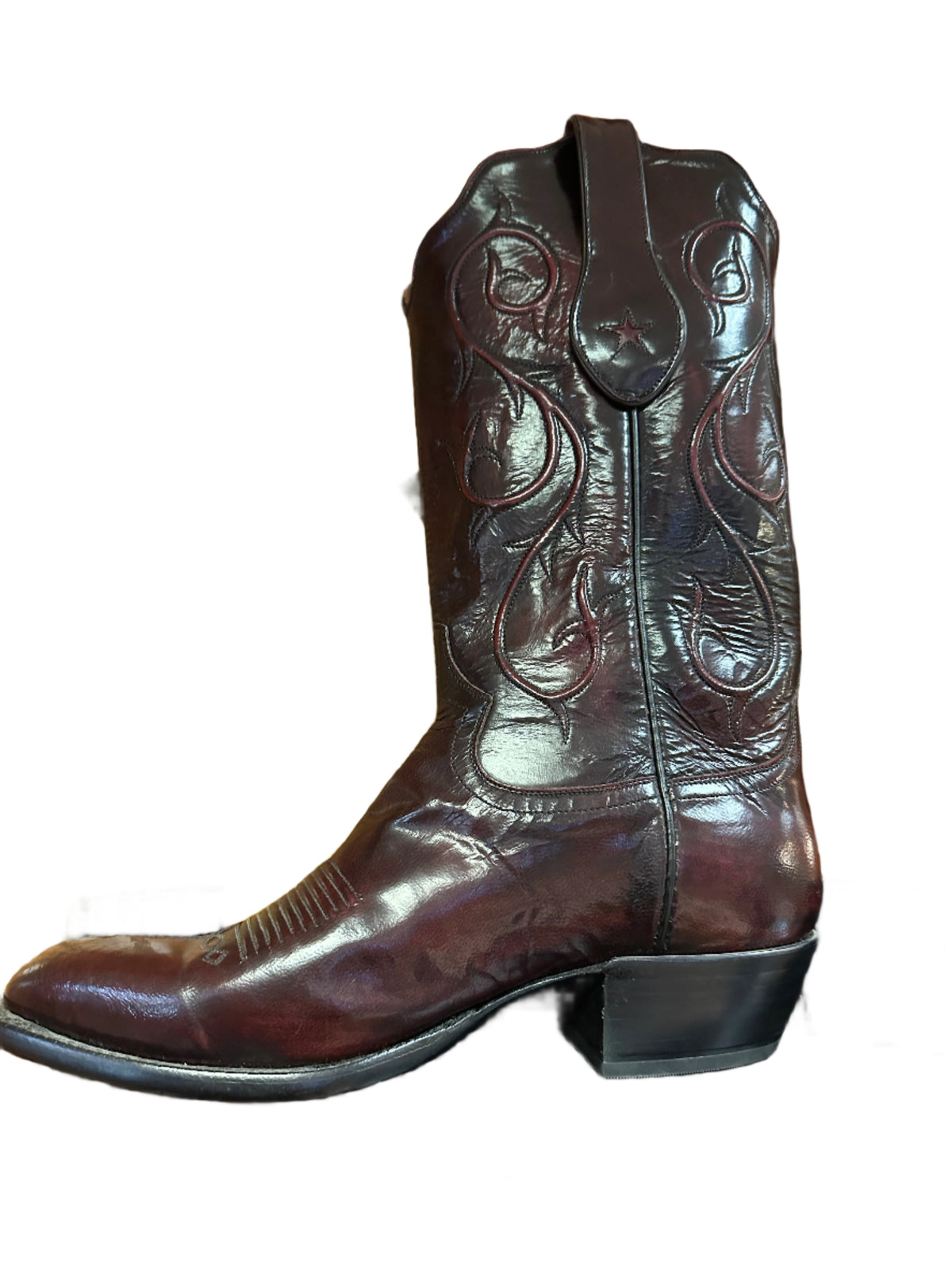 Tony Lama Vintage Cherry Black Calf Leather Western Cowboy Boots Mens US 10 70 main image 2