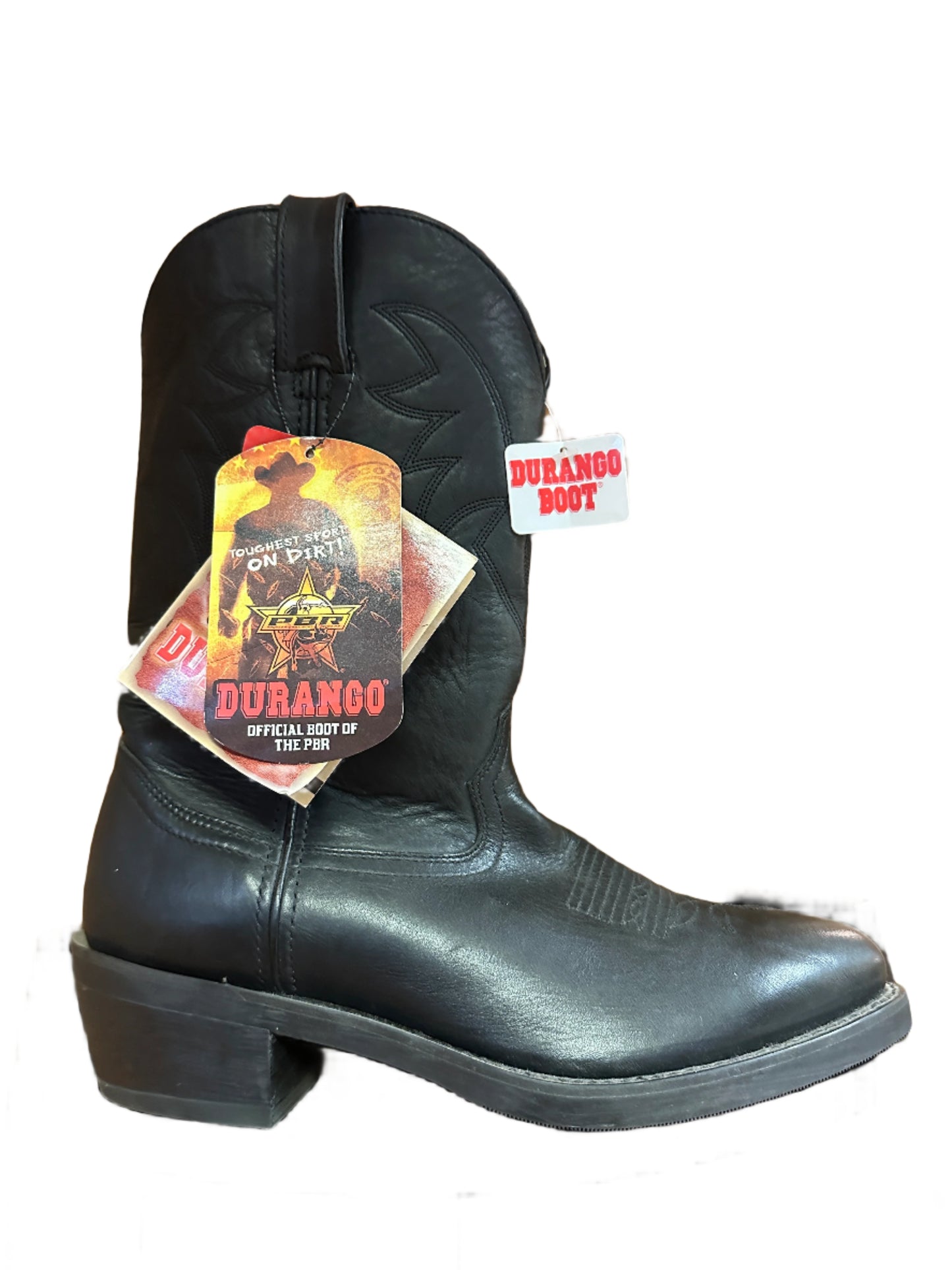 Durango Men's Boots - Black R Toe with Rubber Sole