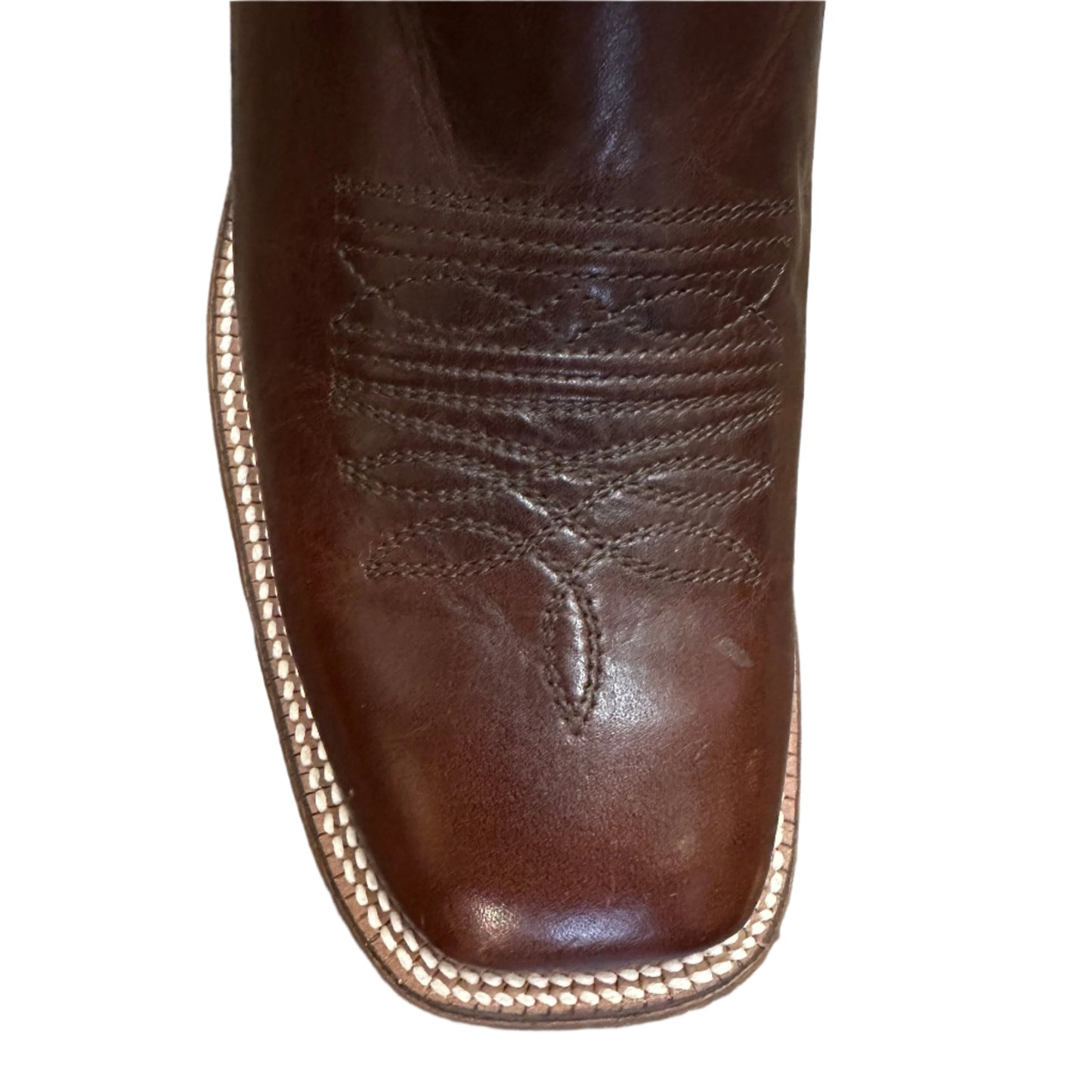 Nocona Men's Boots - Brown Square Toe with Green Top