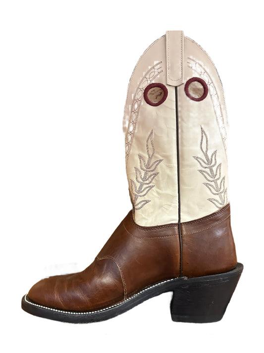 Olathe Men's Boots - Horsebutt Chocolate with Bone Soft Top