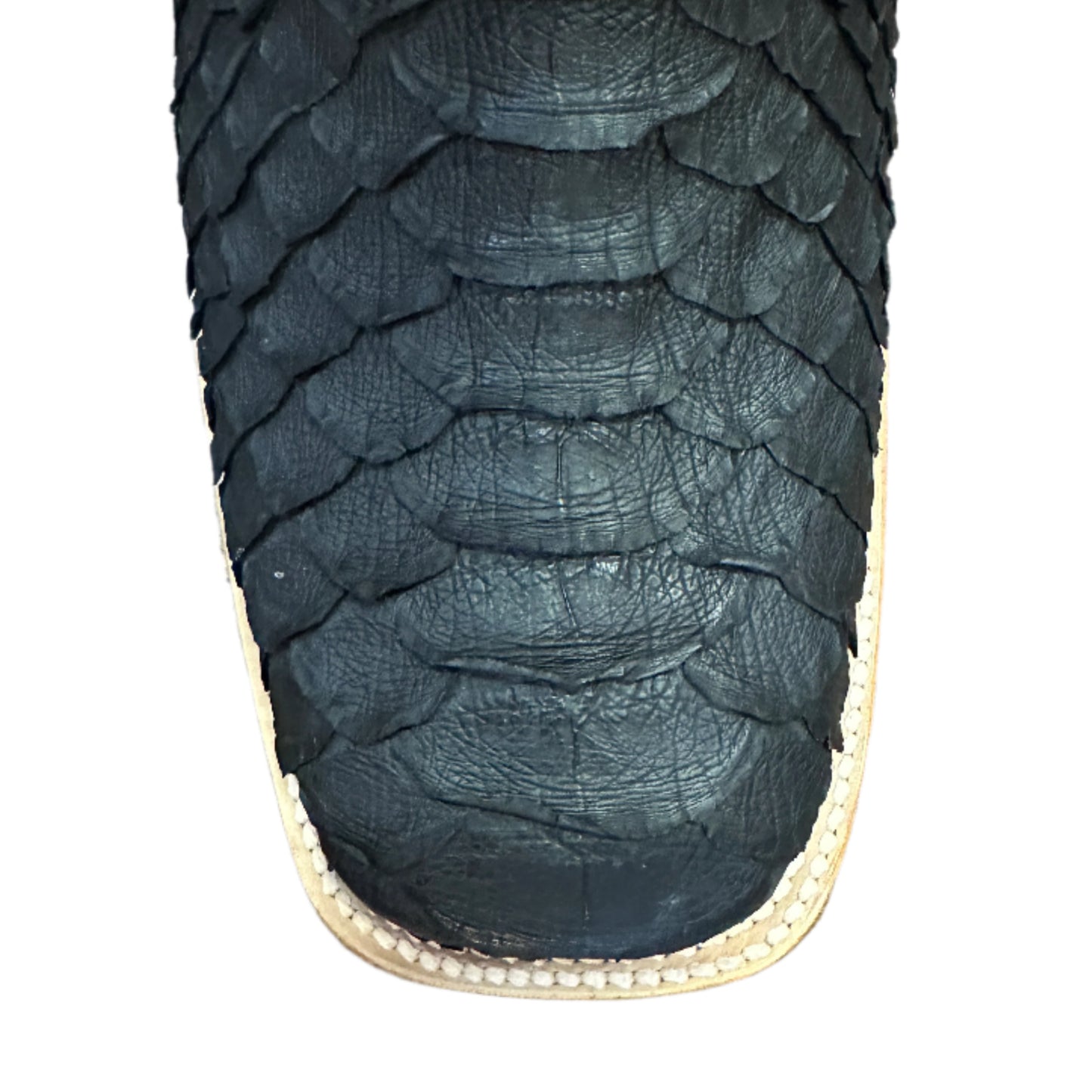 Tanner Mark Men's Boots - Black Matte Python Square Toe