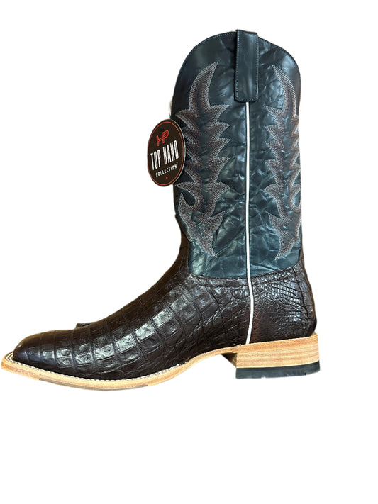 Horse Power Men's Boots - Chocolate Caiman Belly Square Toe