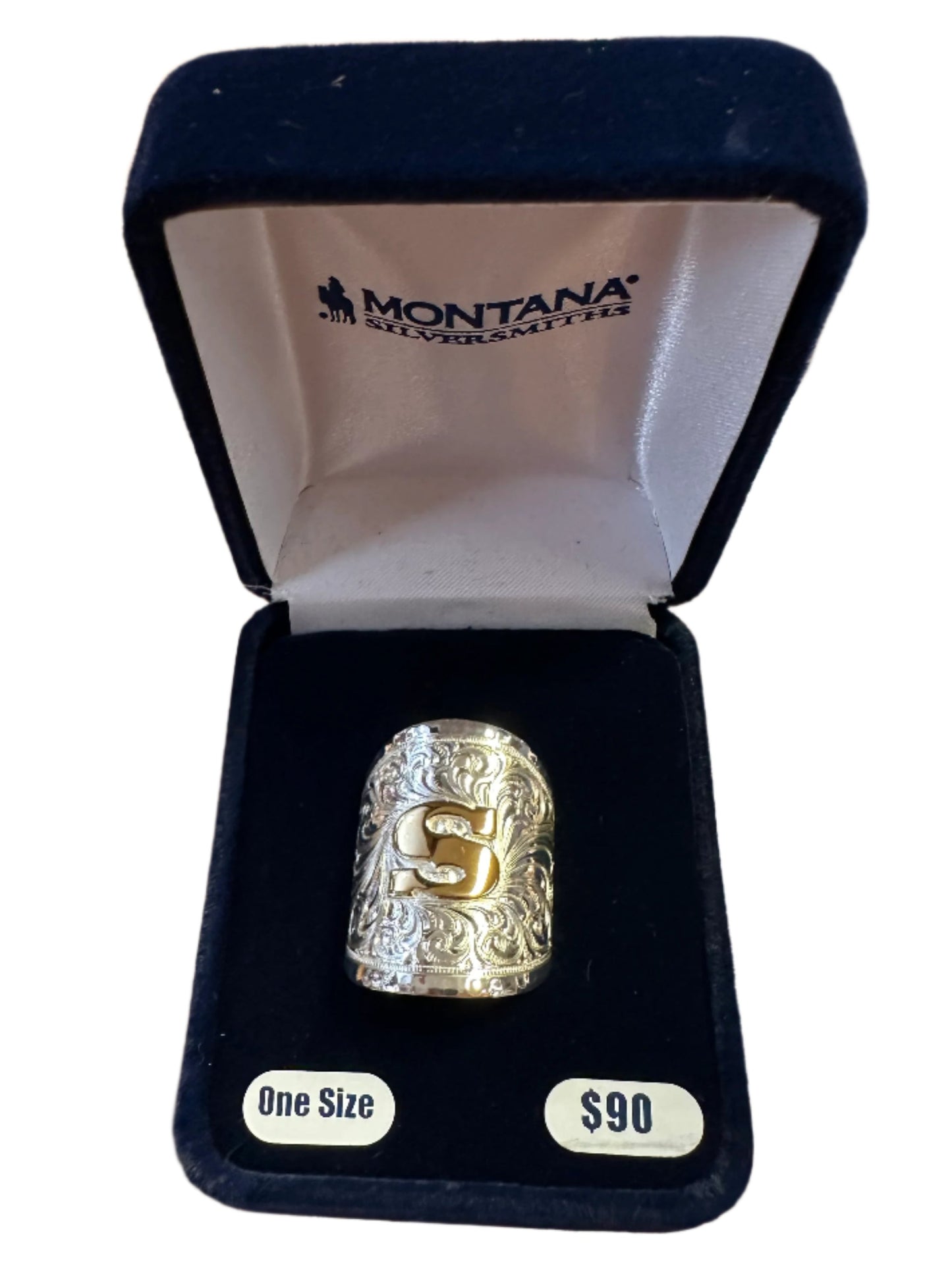 Montana Silversmith Out West Initial Ring