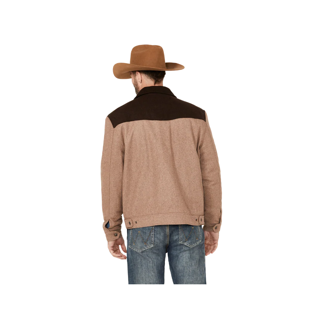 Cripple Creek Men's Two-Toned Wool Melton Zip Front Ranch Jacket W/ Concealed Carry Pocket