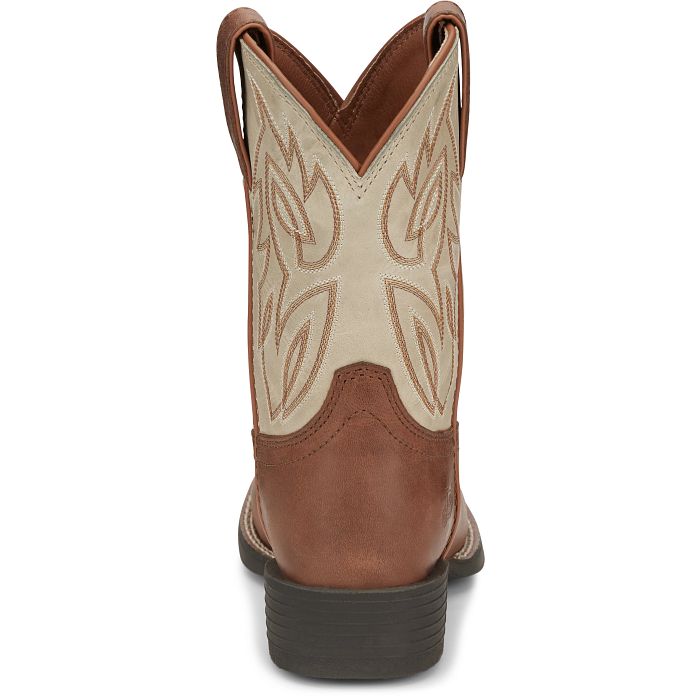 Justin Boots Youth Canter Clay Brown Water Buffalo Boots