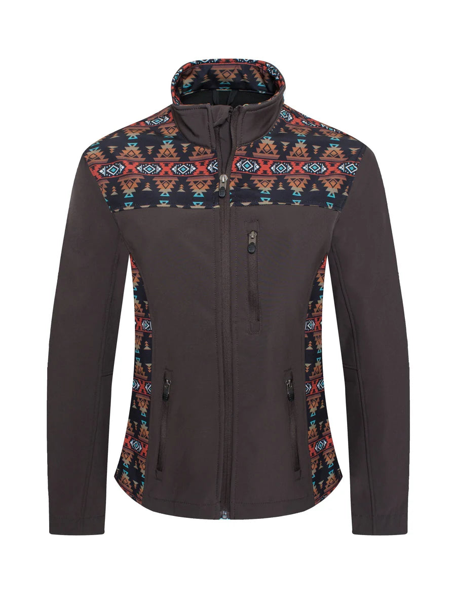 Rodeo Clothing Co. Women's Jacket - Brown with Aztec Print