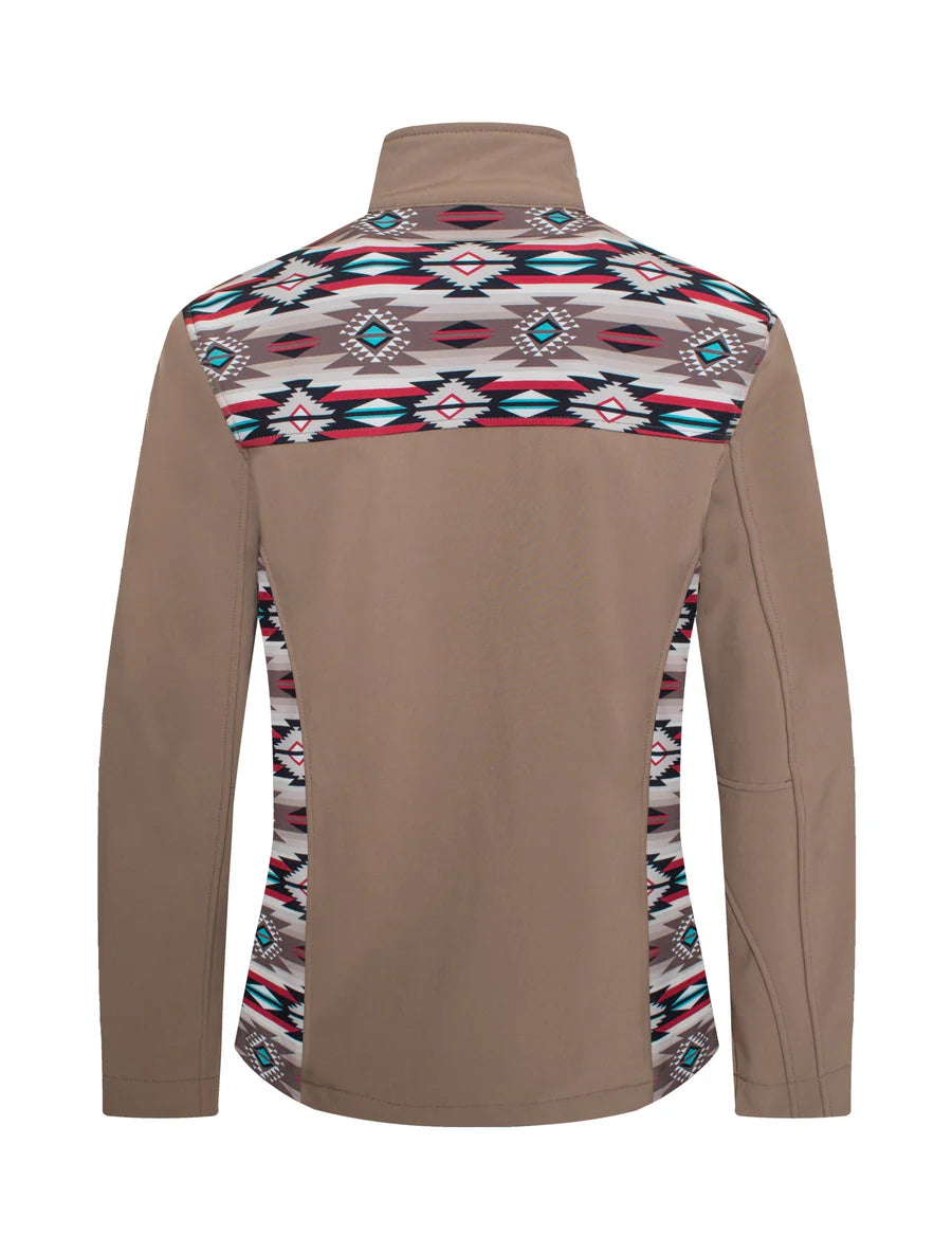 Rodeo Clothing Co. Women's Jacket - Khaki with Aztec Print