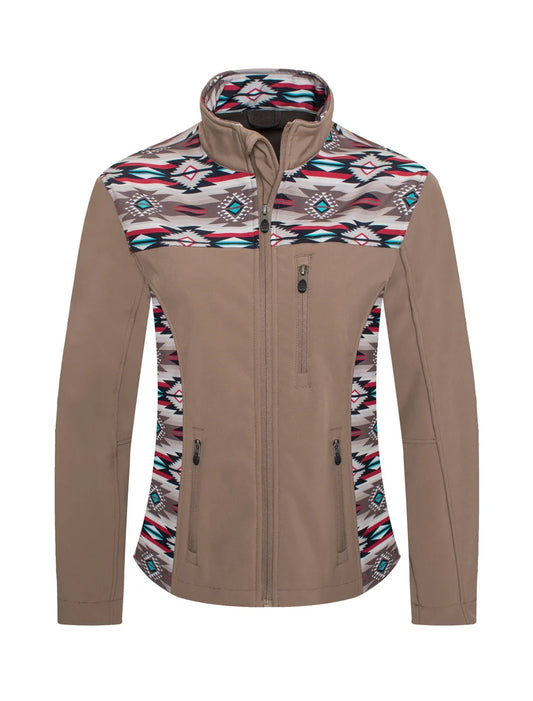 Rodeo Clothing Co. Women's Jacket - Khaki with Aztec Print