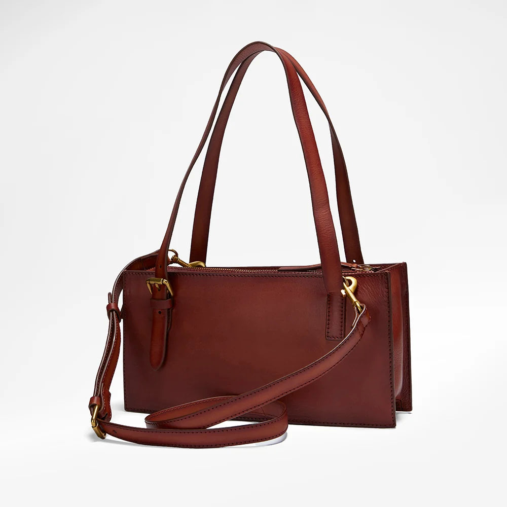 Myra Bag Loyal West Mivva Handtooled Mini Bag - Soft Walnut Leather