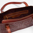 Myra Bag Loyal West Mivva Handtooled Mini Bag - Soft Walnut Leather