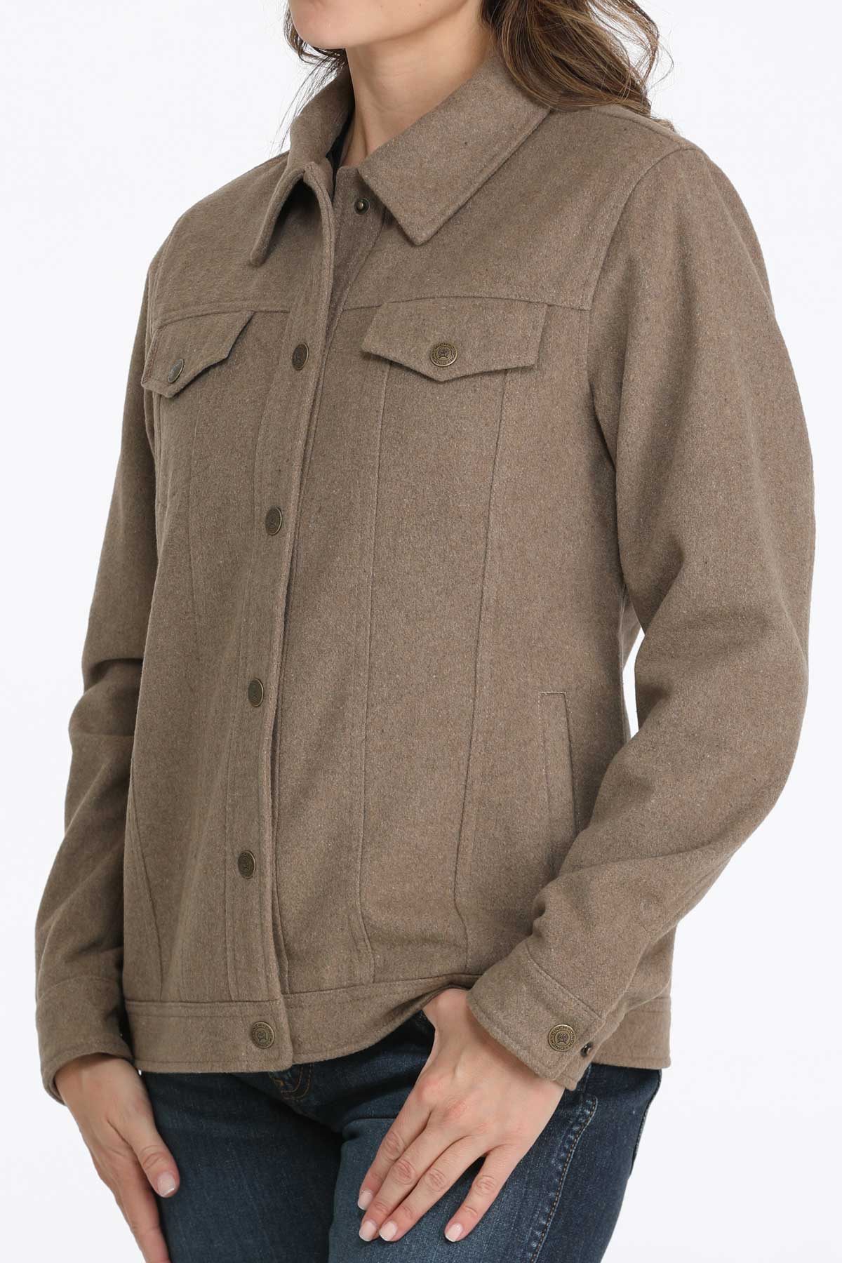 Cinch Women's Tan Wooly Trucker Jacket