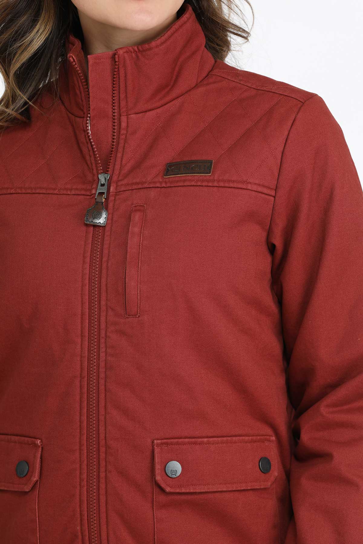 Cinch Women's Red Bomber Jacket
