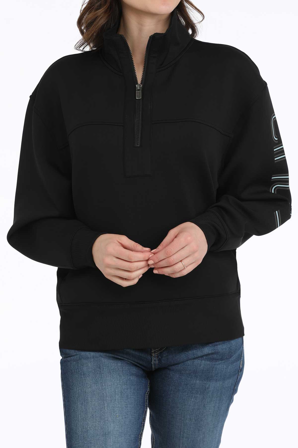 Cinch Women's 1/4 Zipper Pullover - Black